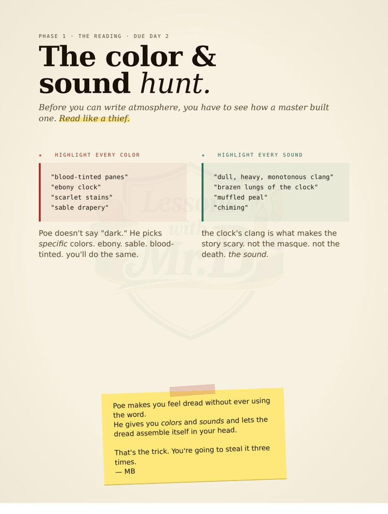 The Color and Sound Hunt worksheet